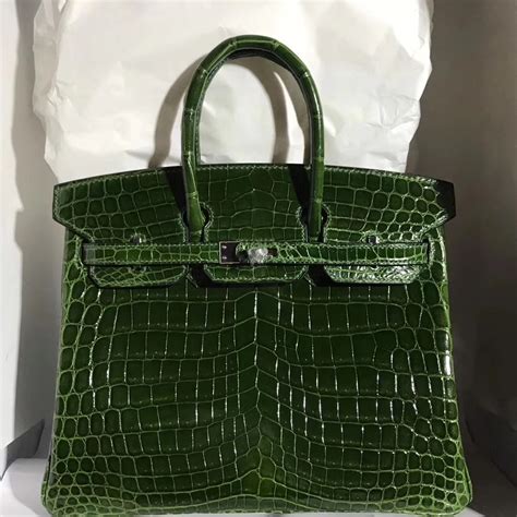 hermes birkin bag in green|hermes green crocodile bag.